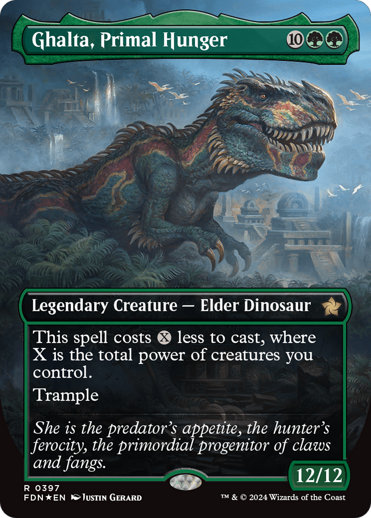 Ghalta, Primal Hunger (Borderless) (Mana Foil) [Foundations] | Rock City Comics