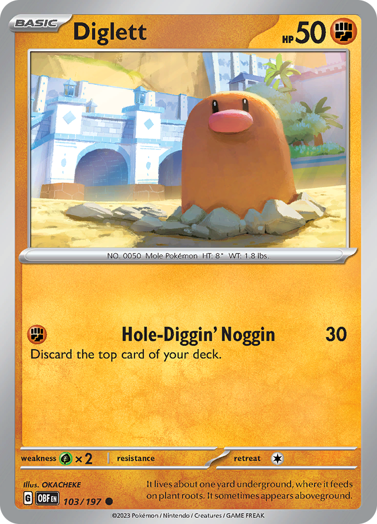 Diglett (103/197) [Scarlet & Violet: Obsidian Flames] | Rock City Comics