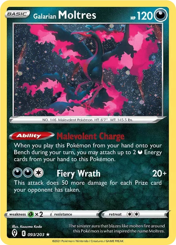 Galarian Moltres (093/203) (Cosmos Holo) [Sword & Shield: Evolving Skies] | Rock City Comics