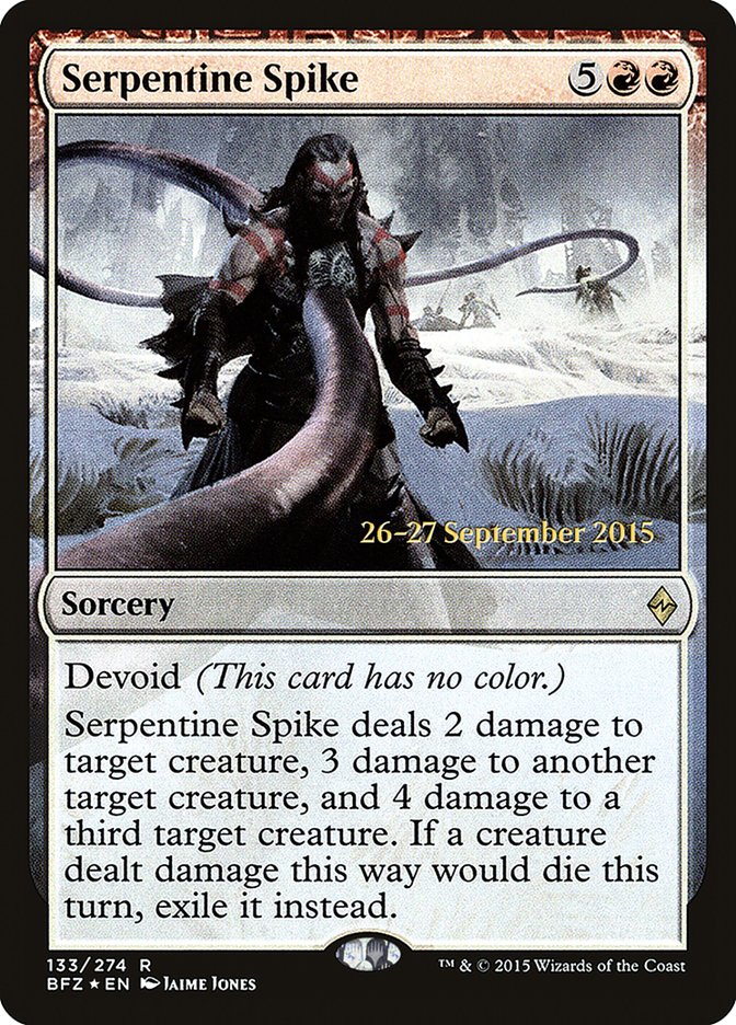 Serpentine Spike [Battle for Zendikar Prerelease Promos] | Rock City Comics