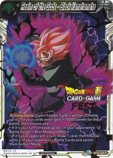 Realm of the Gods - Black Kamehameha (Card Game Fest 2022) (BT16-092) [Tournament Promotion Cards] | Rock City Comics