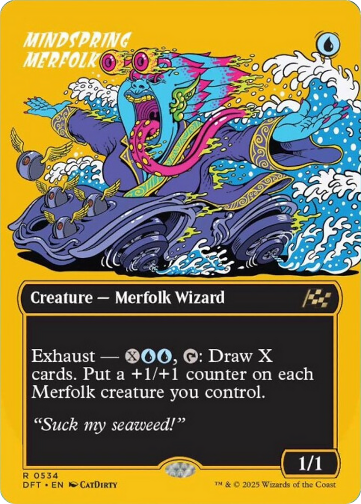 Mindspring Merfolk (Borderless) (First-Place Foil) [Aetherdrift] | Rock City Comics