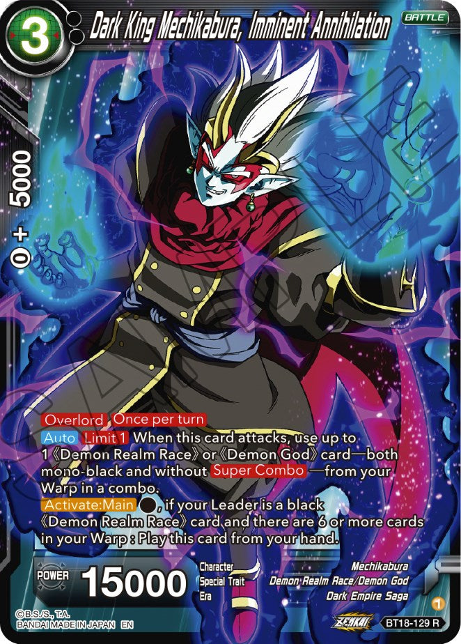 Dark King Mechikabura, Imminent Annihilation (BT18-129) [Dawn of the Z-Legends] | Rock City Comics