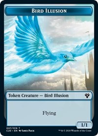 Bird Illusion // Beast (011) Double-Sided Token [Commander 2020 Tokens] | Rock City Comics