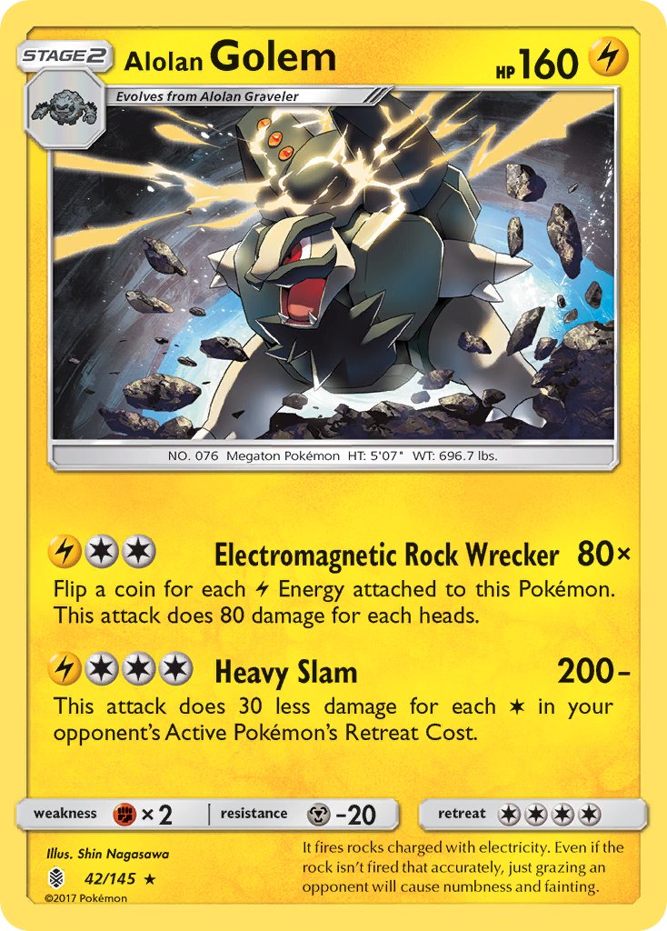 Alolan Golem (42/145) (Cosmos Holo) (Blister Exclusive) [Sun & Moon: Guardians Rising] | Rock City Comics