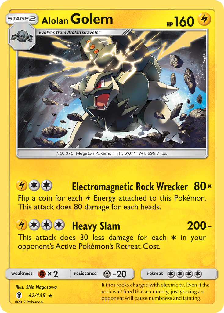 Alolan Golem (42/145) [Sun & Moon: Guardians Rising] | Rock City Comics