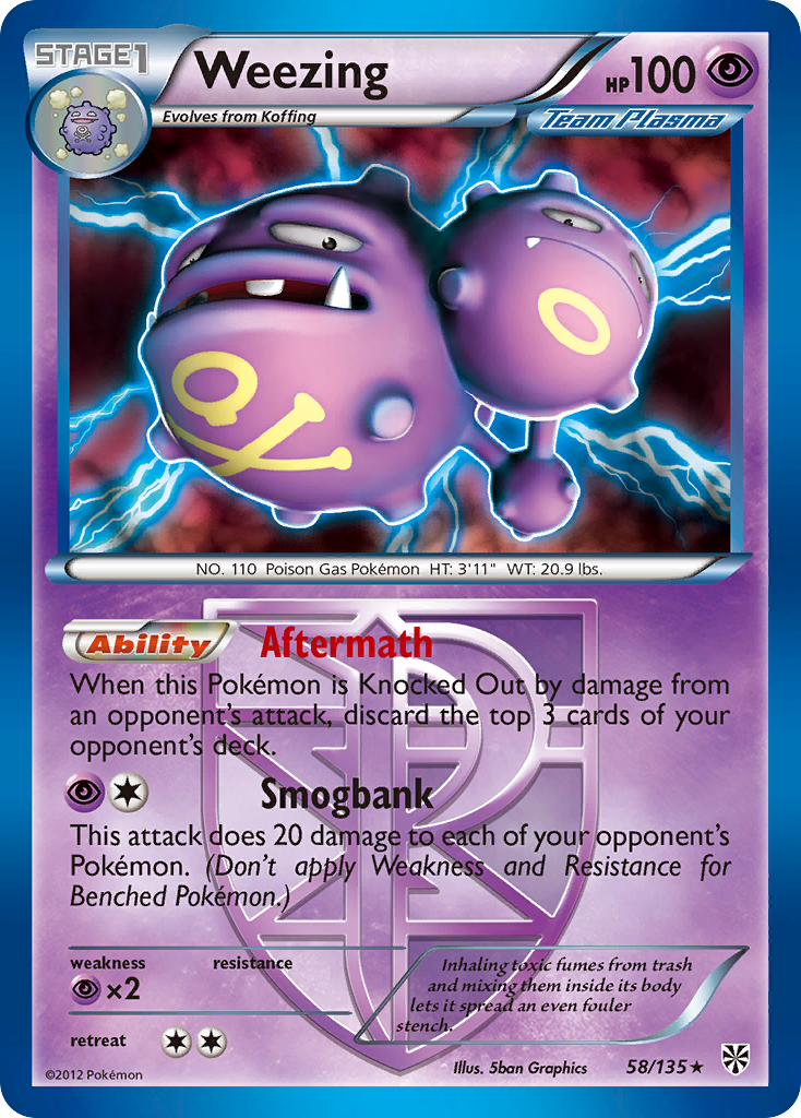 Weezing (58/135) [Black & White: Plasma Storm] | Rock City Comics