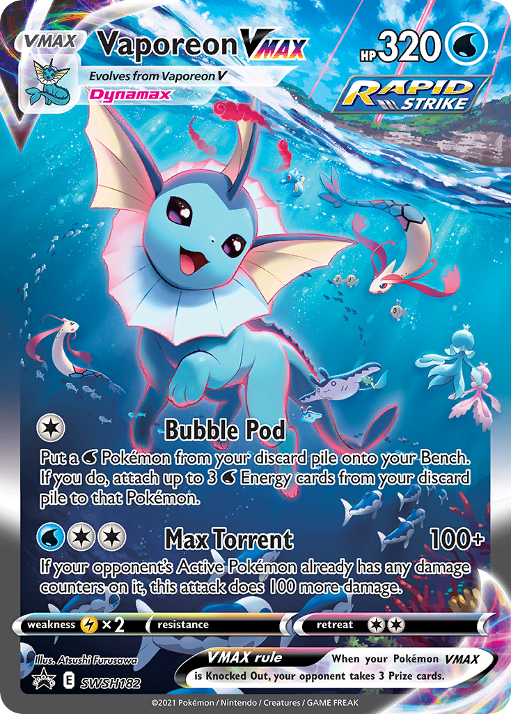 Vaporeon VMAX (SWSH182) (Jumbo Card) [Sword & Shield: Black Star Promos] | Rock City Comics