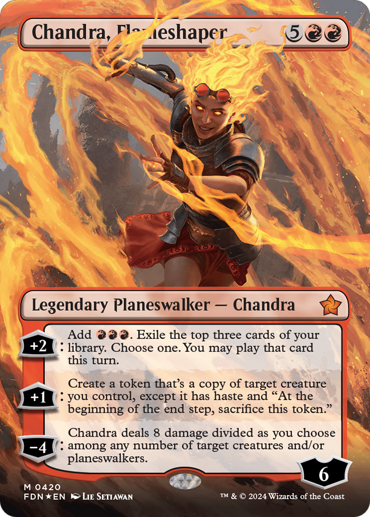 Chandra, Flameshaper (Borderless) (Mana Foil) [Foundations] | Rock City Comics