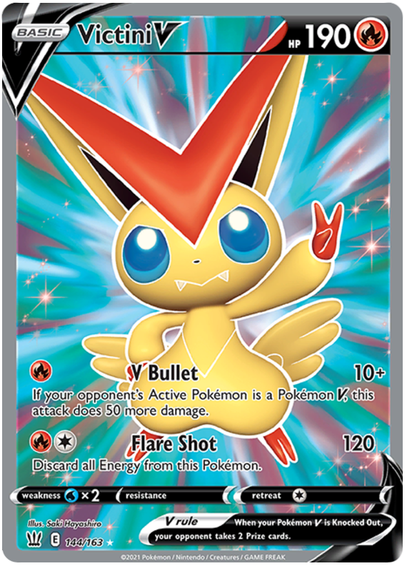 Victini V (144/163) [Sword & Shield: Battle Styles] | Rock City Comics