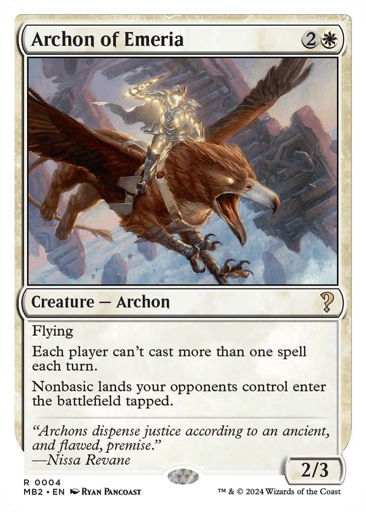 Archon of Emeria (White Border) [Mystery Booster 2] | Rock City Comics