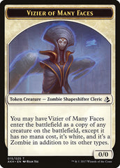 Vizier of Many Faces // Zombie Double-Sided Token [Amonkhet Tokens] | Rock City Comics