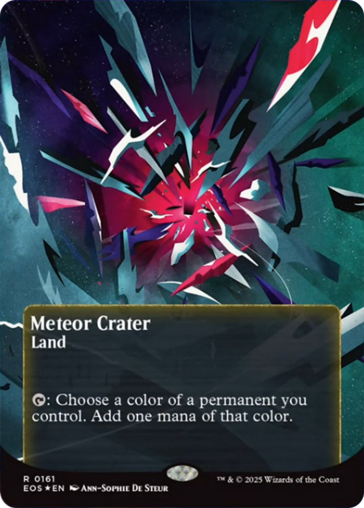 Meteor Crater (0161) (Borderless) (Galaxy Foil) [Edge of Eternities: Stellar Sights] | Rock City Comics