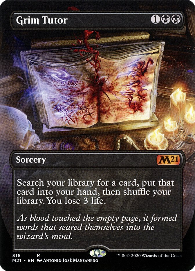 Grim Tutor (Borderless Alternate Art) [Core Set 2021] | Rock City Comics