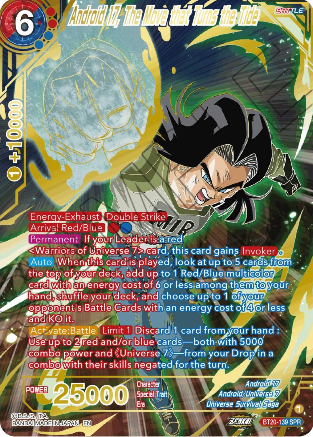 Android 17, The Move that Turns the Tide (SPR) (BT20-139) [Power Absorbed] | Rock City Comics
