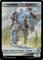 Mercenary // Golem Double-Sided Token [Outlaws of Thunder Junction Tokens] | Rock City Comics