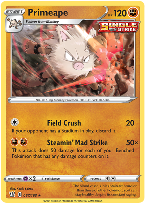 Primeape (067/163) [Sword & Shield: Battle Styles] | Rock City Comics