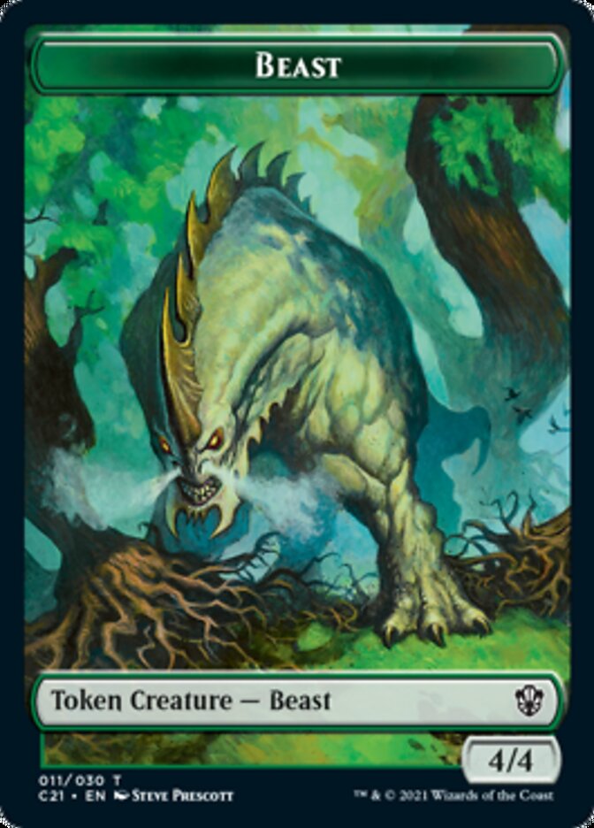 Beast (011) // Insect Double-Sided Token [Commander 2021 Tokens] | Rock City Comics