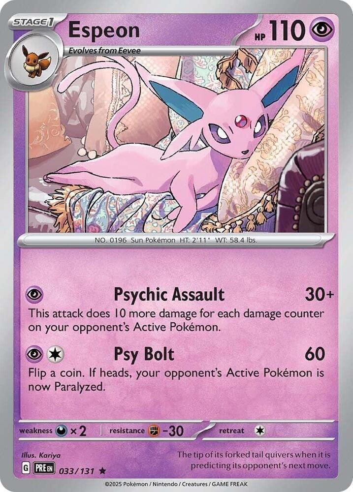 Espeon (033/131) [Scarlet & Violet: Prismatic Evolutions] | Rock City Comics