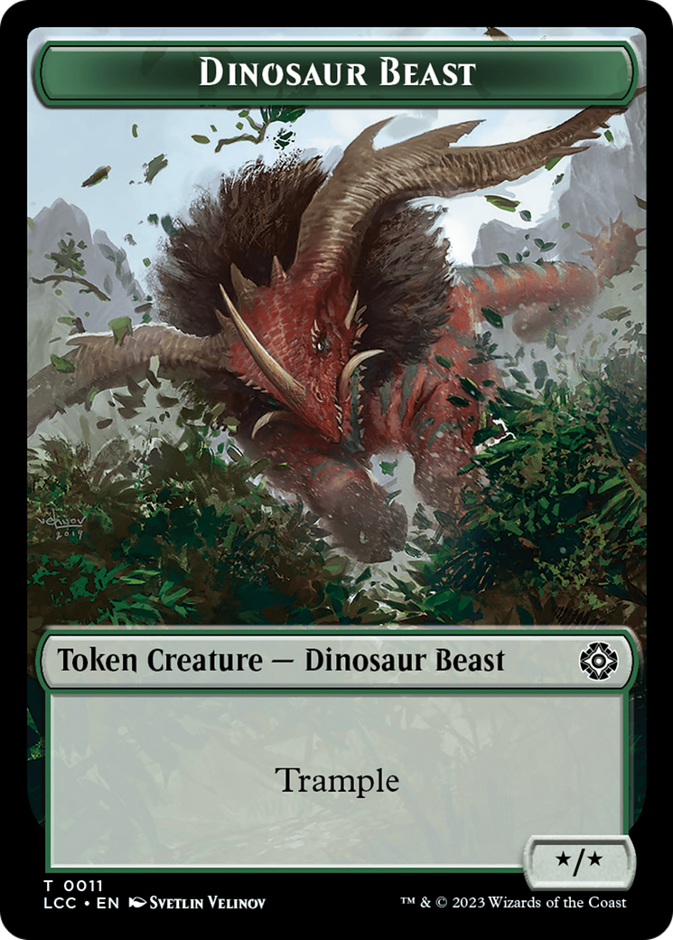 Dinosaur Beast // Dinosaur Double-Sided Token [The Lost Caverns of Ixalan Commander Tokens] | Rock City Comics