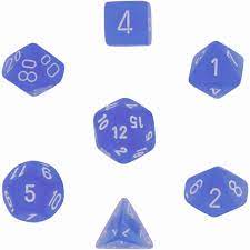 Chessex 7-Die set Frosted Blue/ White | Rock City Comics