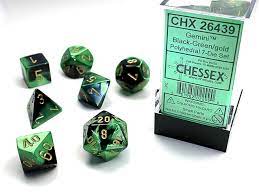 Chessex 7-Die set Black-Green/ Gold | Rock City Comics