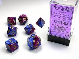 Chessex 7-Die set Blue-Purple/ Gold | Rock City Comics