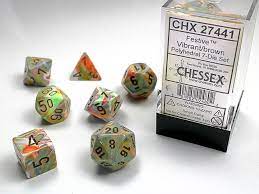 Chessex 7-Die set Vibrant/ Brown | Rock City Comics