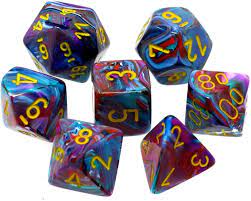 Chessex 7-Die set Mosiac/ Yellow | Rock City Comics