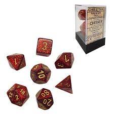 Chessex 7-Die set Ruby red/ Gold | Rock City Comics