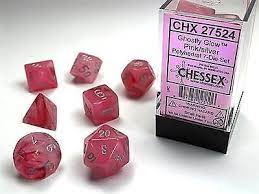 Chessex 7-Die set Pink/ Silver | Rock City Comics