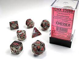 Chessex 7-Die set Smoke/ Red | Rock City Comics