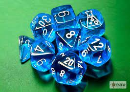 Chessex 7-Die set Tropical Blue/ White | Rock City Comics