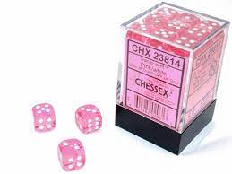 Chessex 36D6 Pink/ White | Rock City Comics
