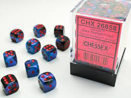 Chessex 36D6 Black-Starlight/ Red | Rock City Comics