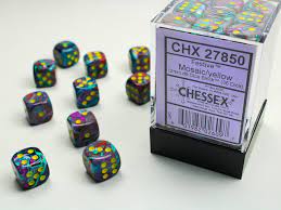 Chessex 36D6 Mosiac/ Yellow | Rock City Comics