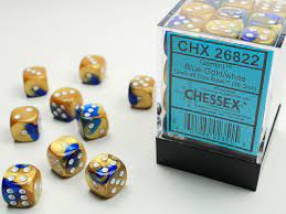 Chessex 36D6 Blue-Gold/ White | Rock City Comics