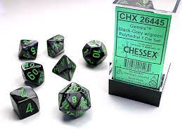 Chessex 7-Die set Black-Grey/ Green | Rock City Comics
