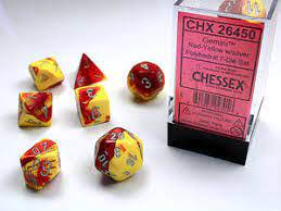 Chessex 7-Die set Red-Yellow/ Silver | Rock City Comics