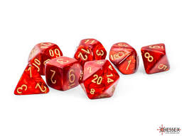 Chessex Scarlet/ Gold Mega-hedral 7-Die Set | Rock City Comics