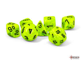 Chessex Bright Green/ Black Mega-hedral 7-Die Set | Rock City Comics