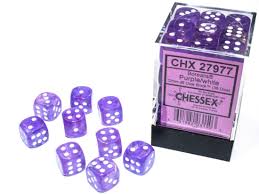 Chessex 36d6 Purple/ White | Rock City Comics