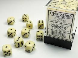 Chessex 36d6 Ivory/ Black | Rock City Comics