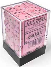 Chessex 36d6 Pastel Pink/ Black | Rock City Comics