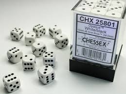 Chessex 36d6 White/ Black | Rock City Comics