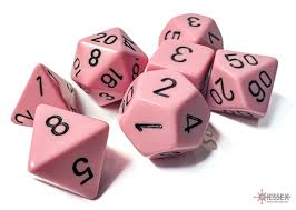 Chessex Pastel Pink/ Black 7-Die Set | Rock City Comics