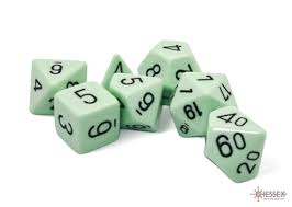 Chessex Pastel Green/ Black 7-Die Set | Rock City Comics