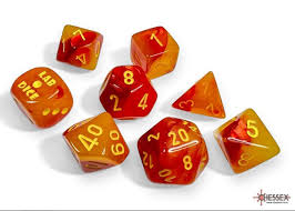 Chessex 7-Die set Gellow-Red/ Yellow | Rock City Comics