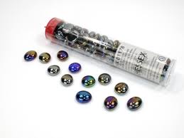 Chessex Iridized Black Opal Glass Stones 40CT | Rock City Comics