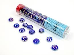 Chessex Crystal DK Blue Glass Stones 40CT | Rock City Comics